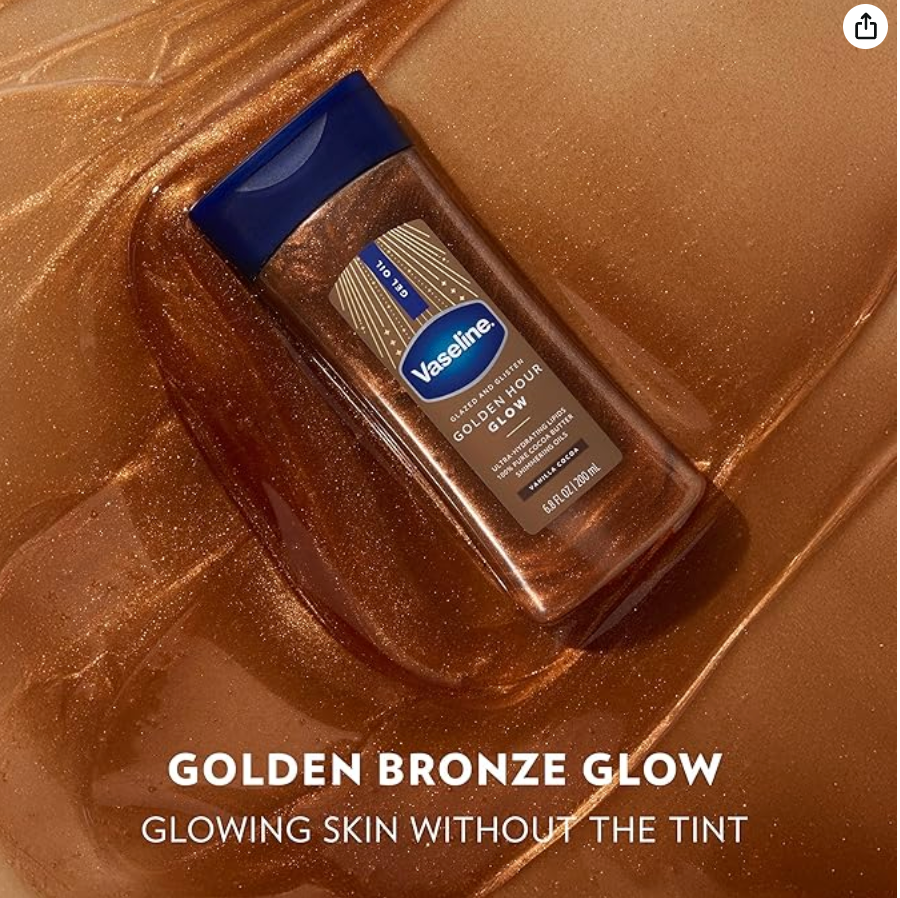 Vaseline Glazed and Glisten Golden Hour Body Gel Oil Shimmering 6.8oz 1ct