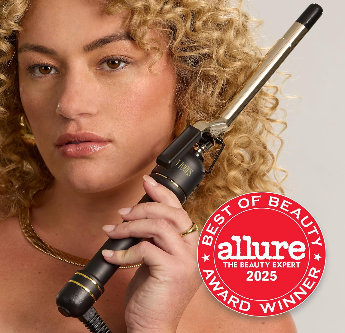 Hot Tools Professional Extended Barrel Curling Iron for Defined Curls  - 24K Gold surface