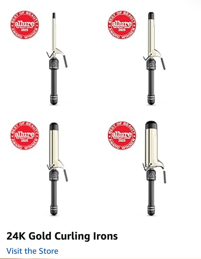 Hot Tools Professional Extended Barrel Curling Iron for Defined Curls  - 24K Gold surface