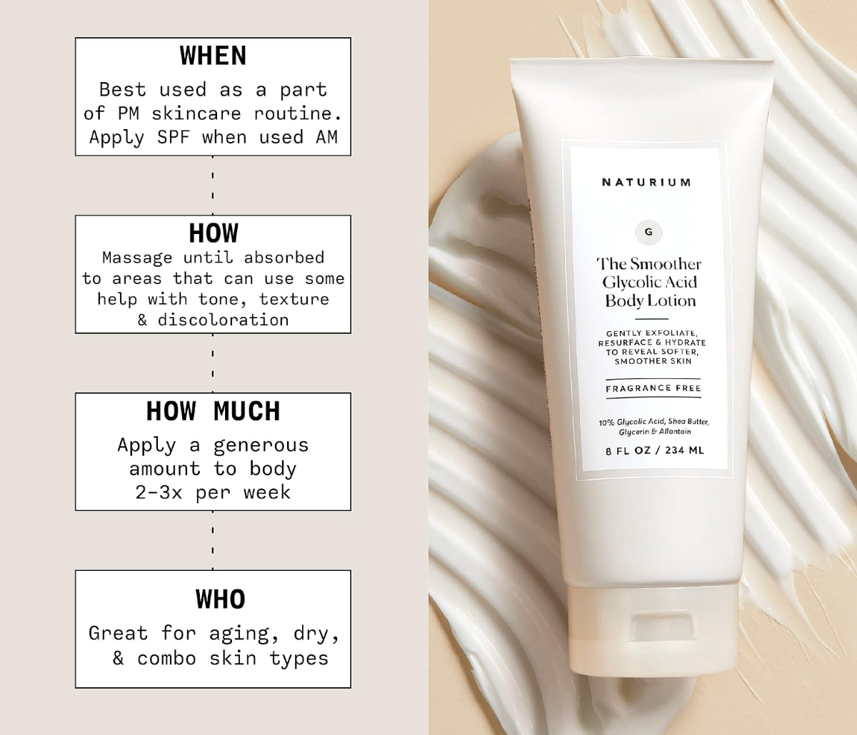 Naturium The Smoother Glycolic Acid Body Lotion - 8 oz / 234 mL