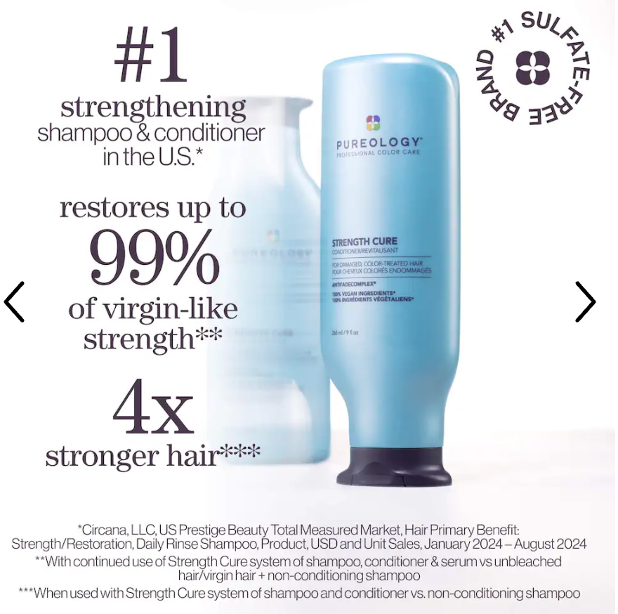 Pureology Strength Cure Shampoo for Damaged Hair - 266ml/9oz