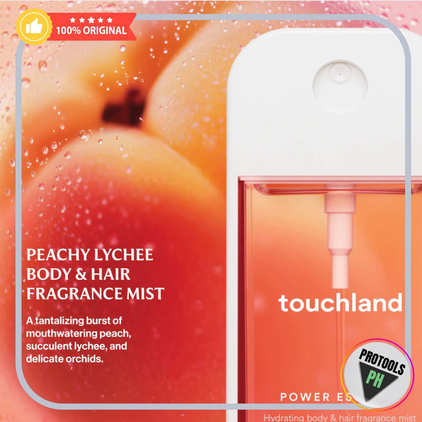 Touchland  Peachy Lychee Power Essence Body & Hair Fragrance Mist