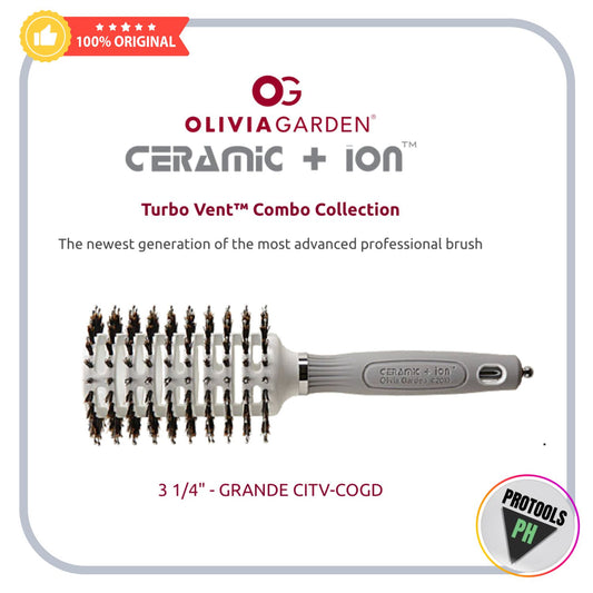Olivia Garden   Ceramic + Ion Turbo Vent Combo Round Brush -  3-1/4". 82 mm