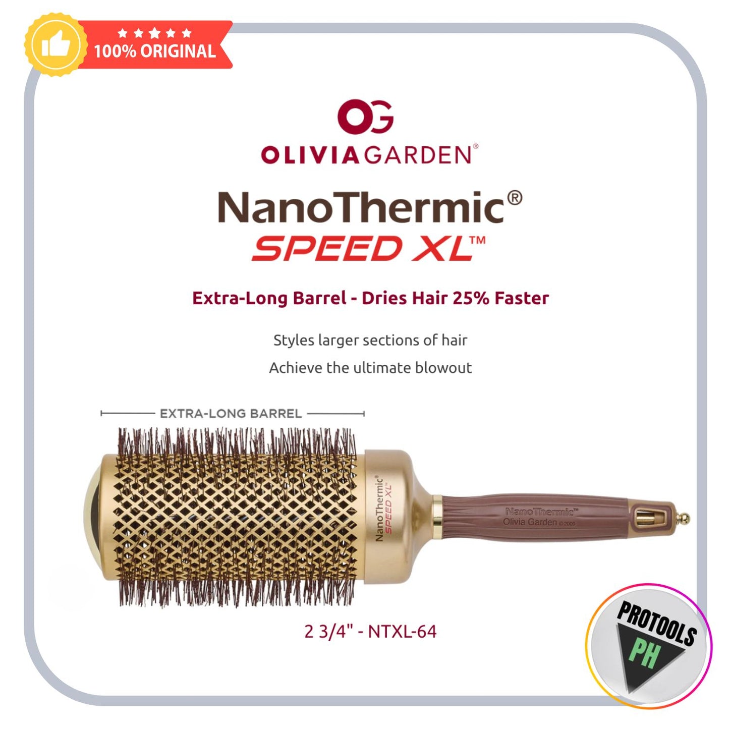 Olivia Garden NanoThermic Speed XL 2 3/4" or 64mm