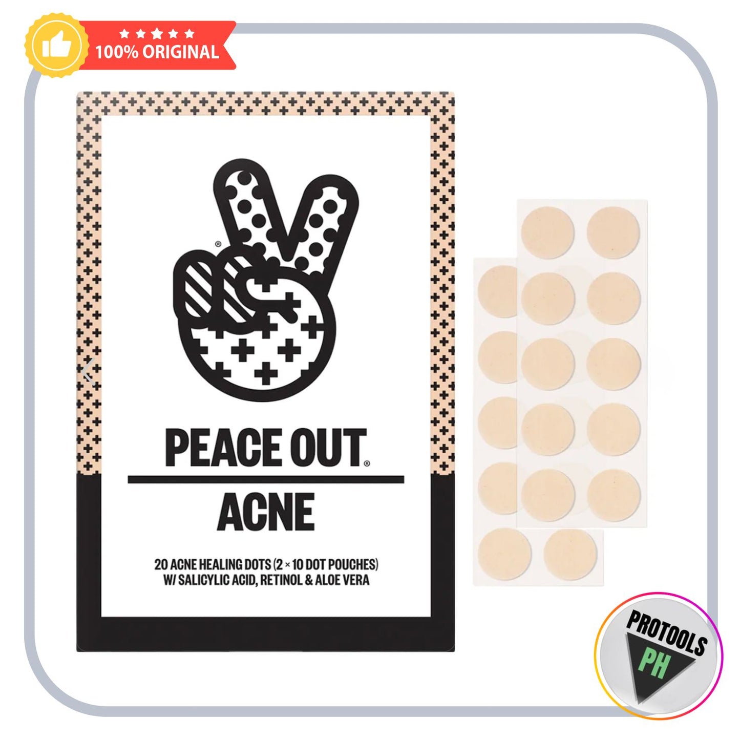 Peace Out  Salicylic Acid & Hydrocolloid Acne Healing Pimple Patches - 20 DOTS
