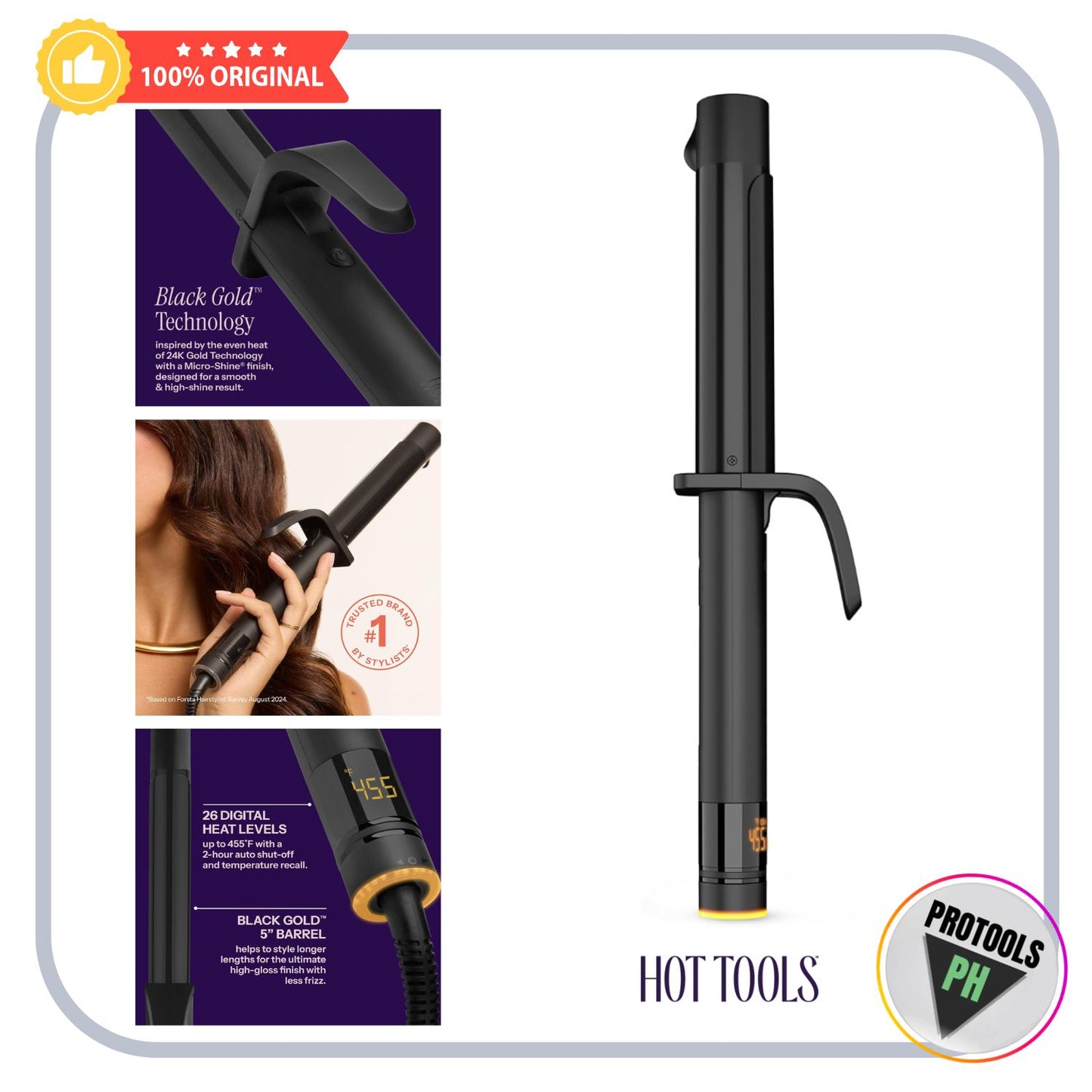 Hot Tools Black Gold 1 ¼” Digital Salon Curling Iron