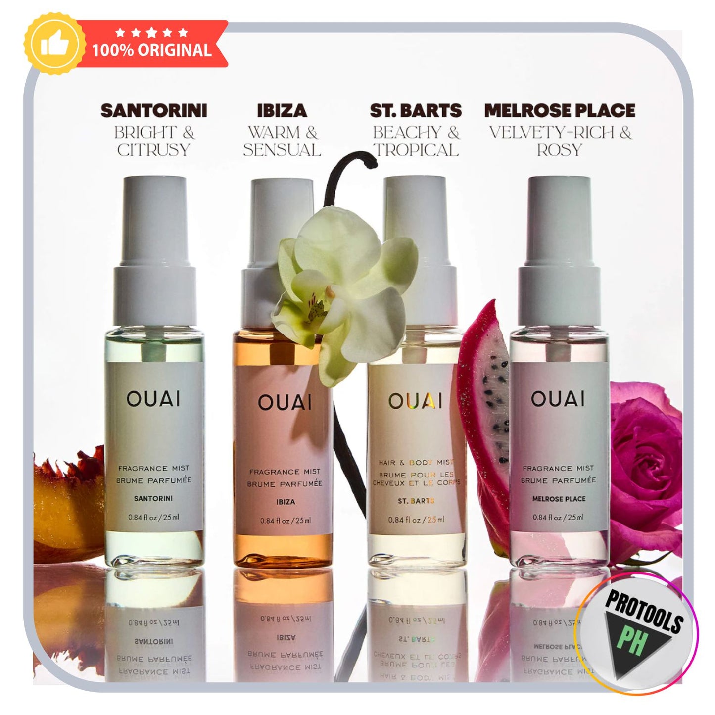 OUAI  Mini St. Barts, Ibiza, Santorini & Melrose Hair & Body Mist ( sold per piece)