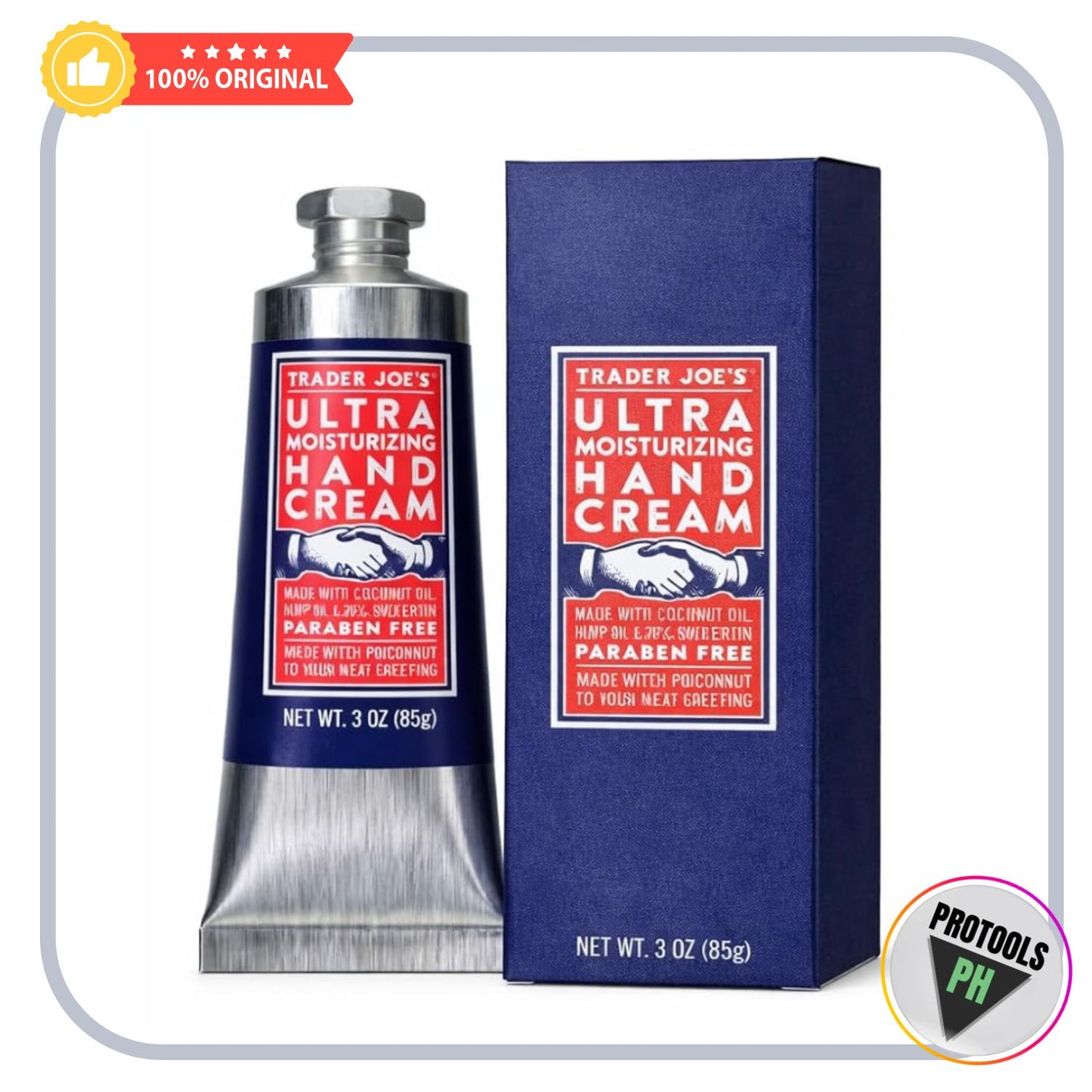 Trader Joe's Ultra Moisturizing Hand Cream with Coconut Oil, Hemp Seed Oil, 20% Shea Butter, Paraben Free, 3 Ounce