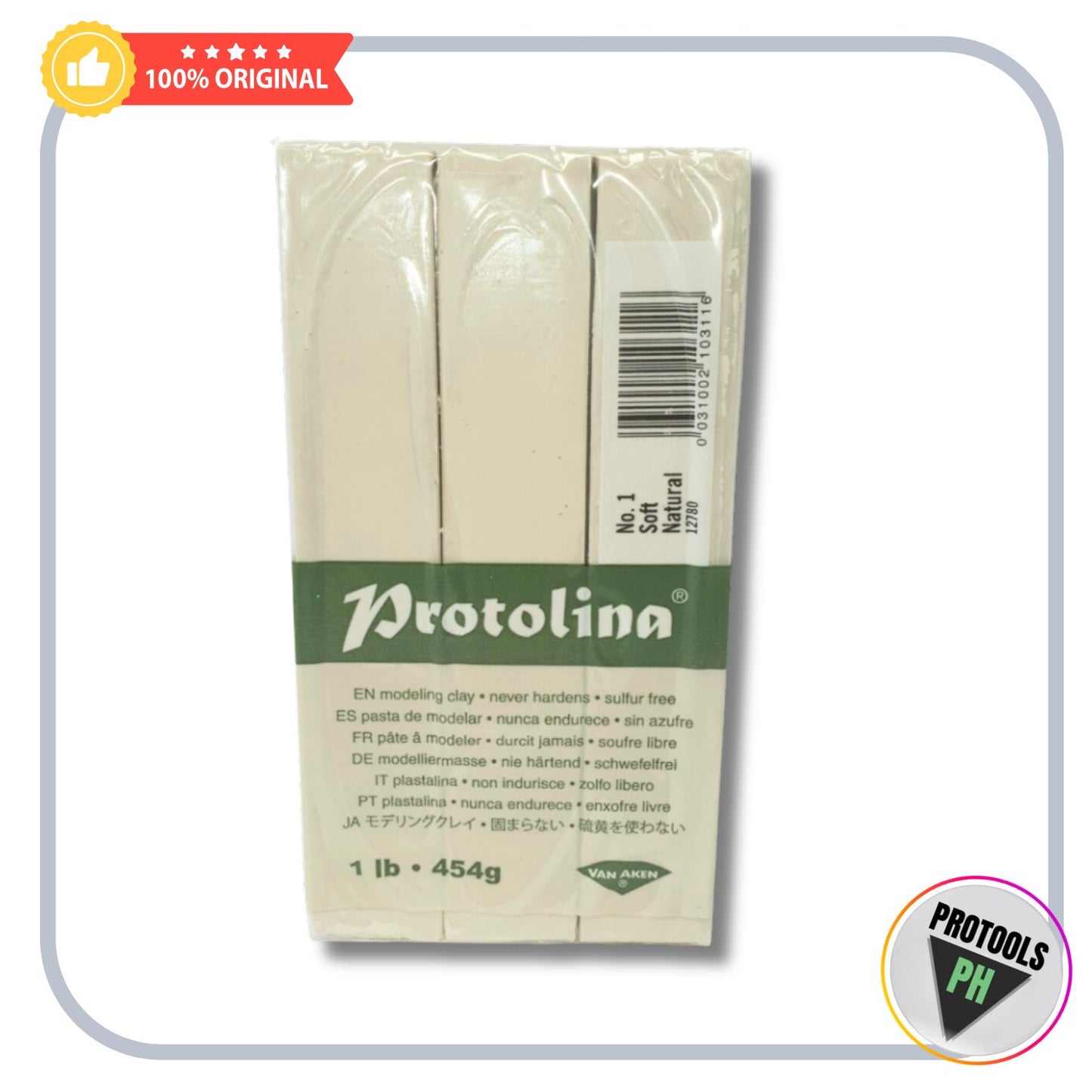 1 LB. NATURAL PROTOLINA | NON-HARDENING MODELING CLAY FOR PROTOTYPING