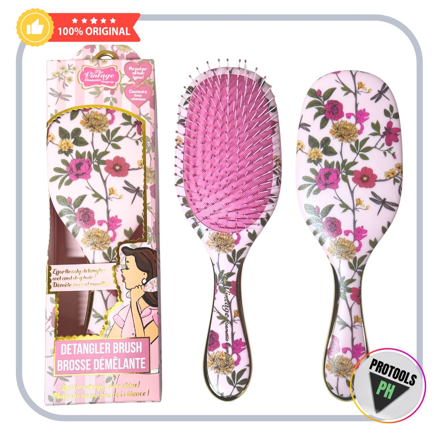 The Vintage Cosmetic Company  Detangler Brush - Wet & Dry Hair