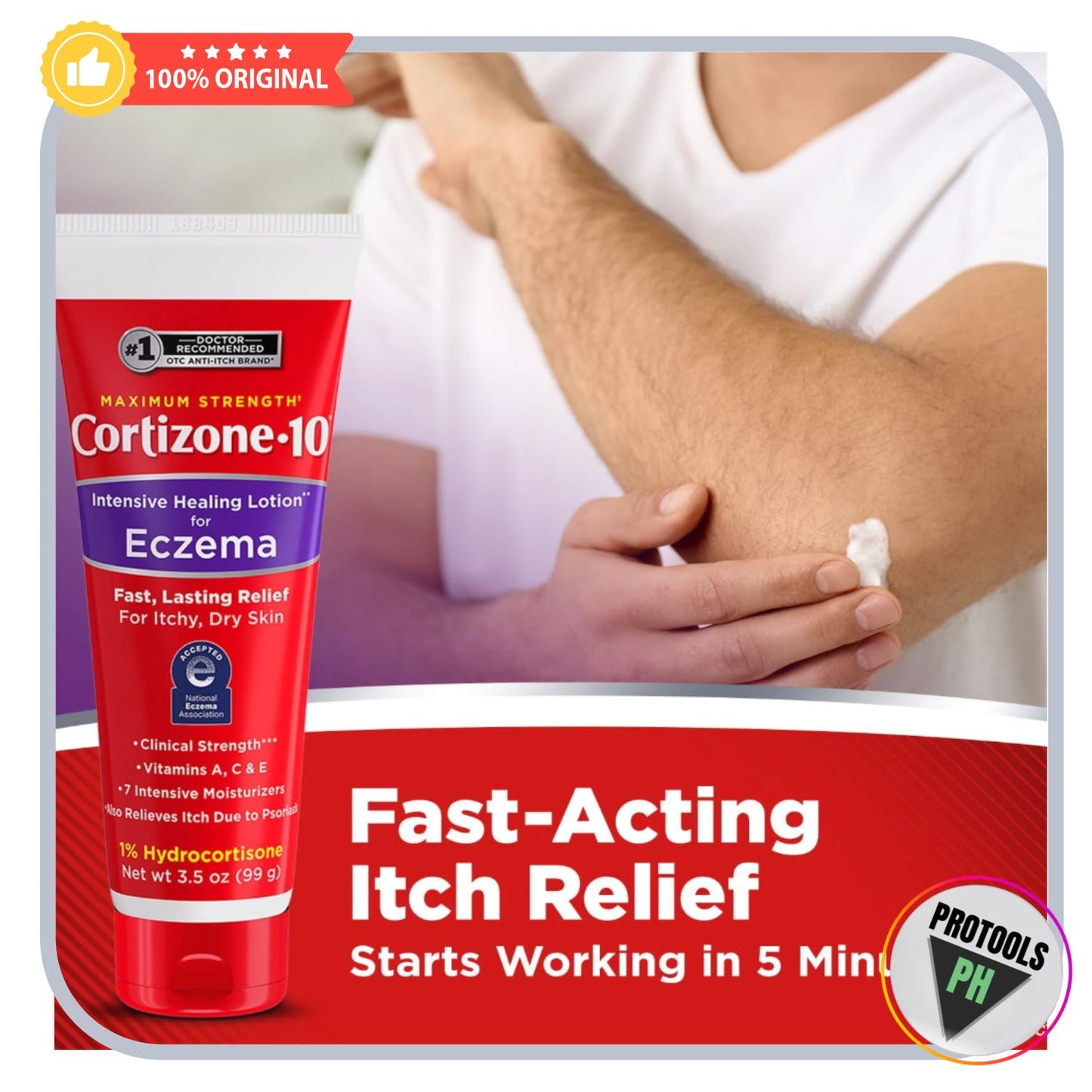 Cortizone-10 Maximum Strength Intensive Healing Itch Relief Lotion for Eczema, 1% - 3.5 oz