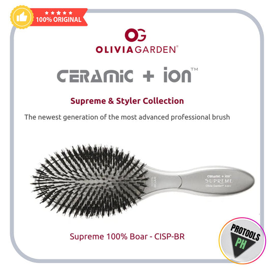 Olivia Garden Ceramic + ion Supreme & Styler (Supereme 100% Boar CISP-BR)