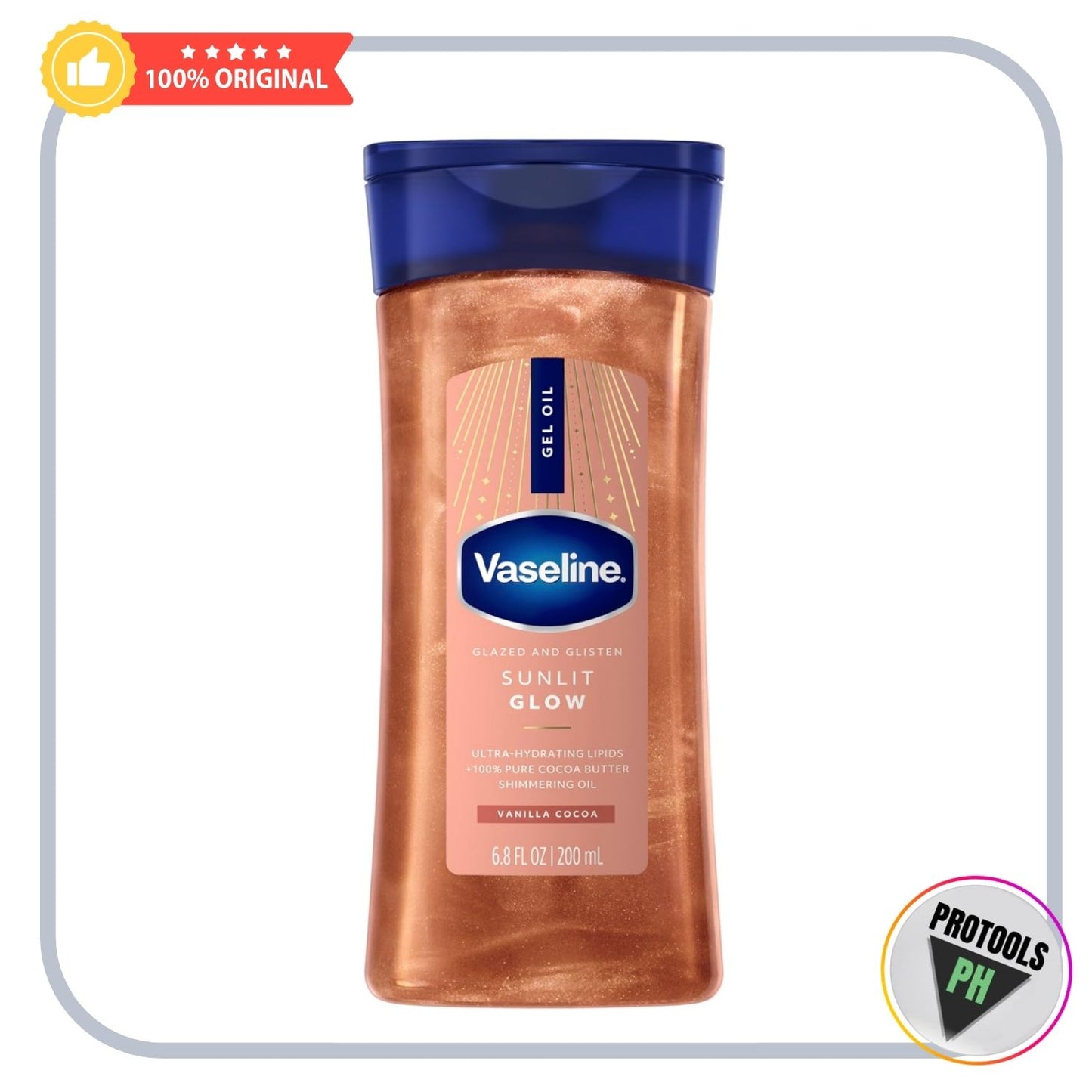 Vaseline Glazed and Glisten Sunlit Glow Body Gel Oil Shimmering 6.8oz 1ct