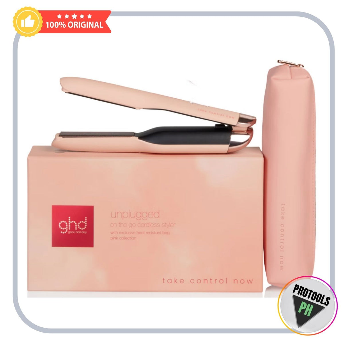 UNPLUGGED PINK CORDLESS HAIR STRAIGHTENER - SOFT PEACH (GHD)
