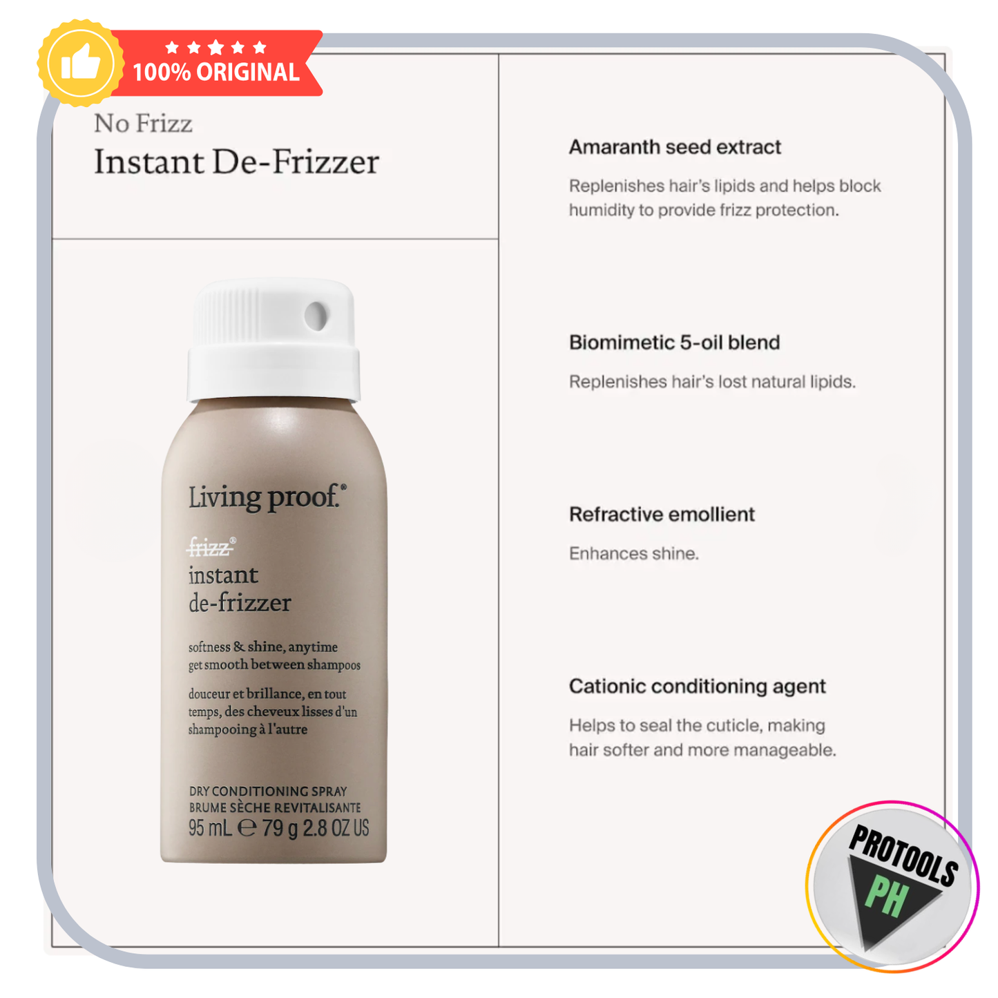Living Proof  Mini No Frizz Instant De-Frizzer - 2.8 oz/ 98 mL