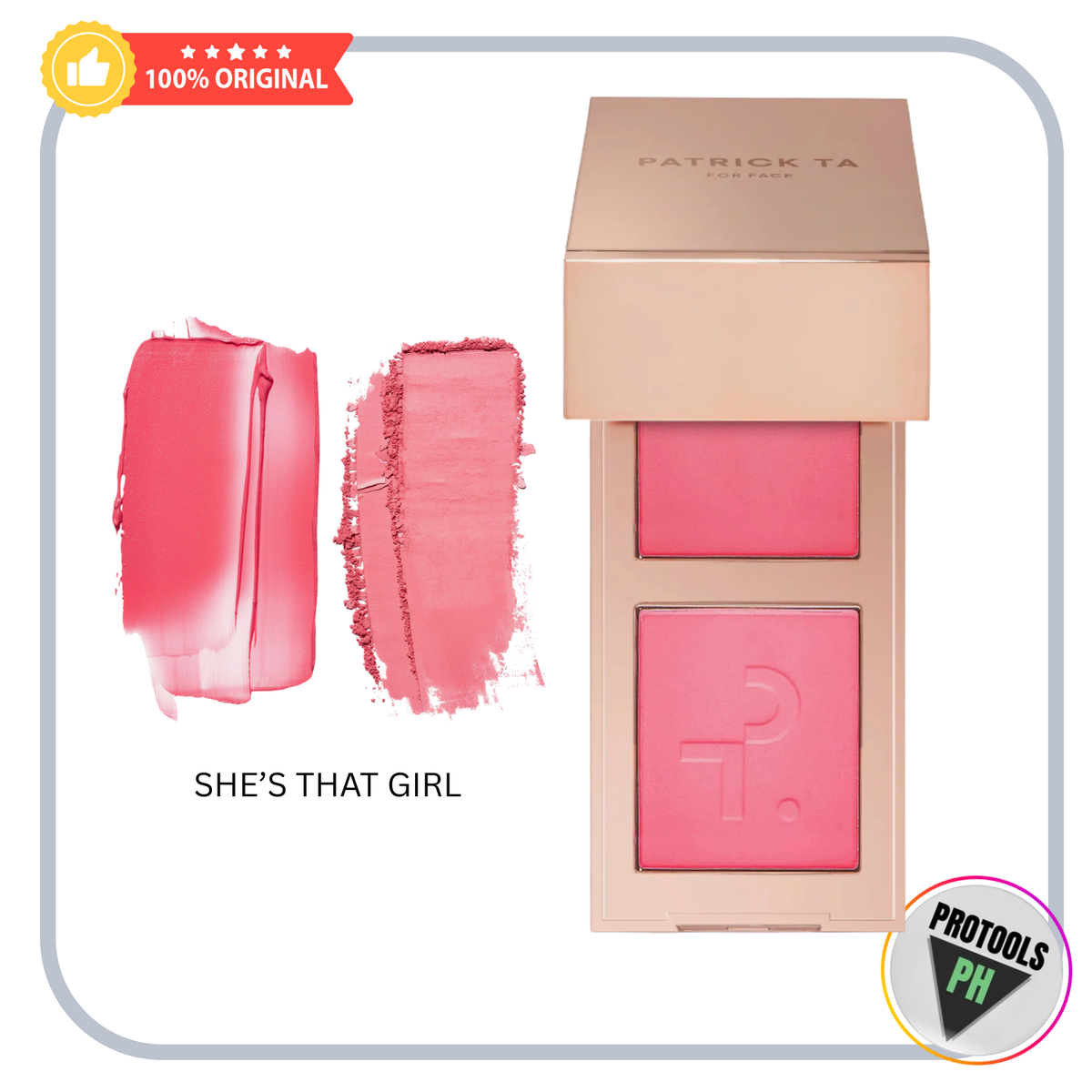 PATRICK TA Mini Major Headlines Double-Take Crème & Powder Blush Duo-She's That Girl (soft pink)