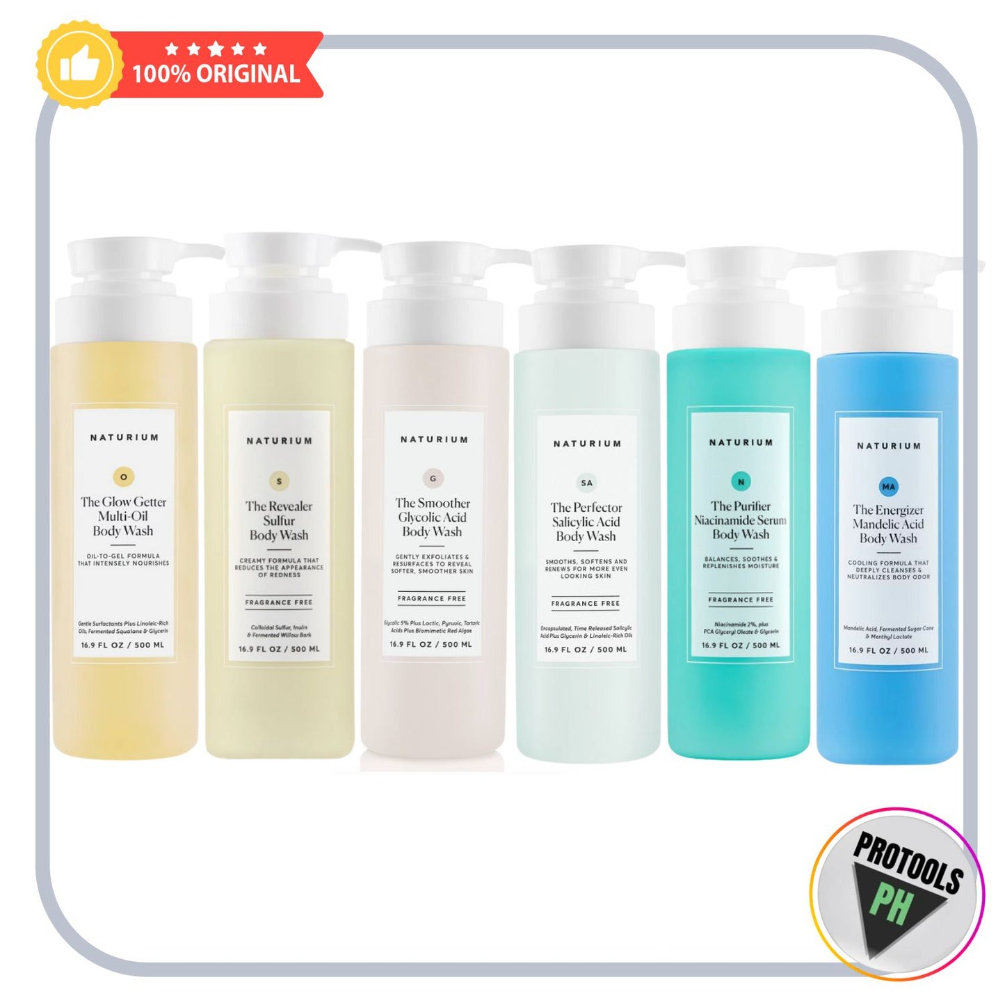 NATURIUM Body Wash (500ML) - Glow Getter Smoother Glycolic Perfector