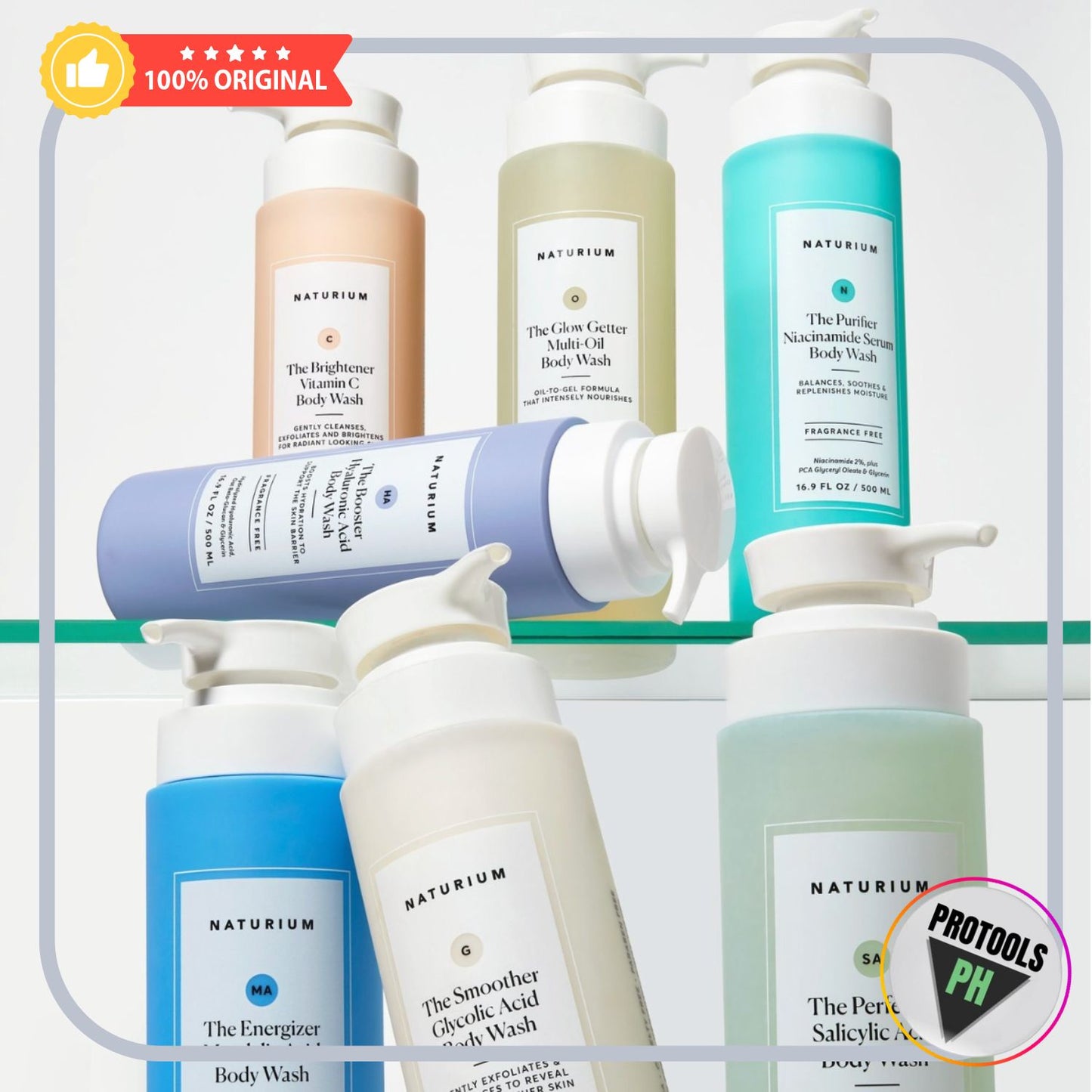 NATURIUM Body Wash (500ML) - Glow Getter Smoother Glycolic Perfector