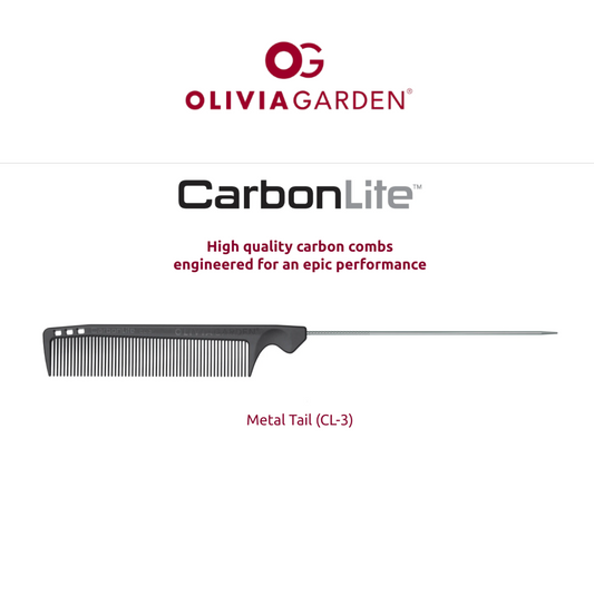 Olivia garden CarbonLite Combs Metal Tail (CL-3)