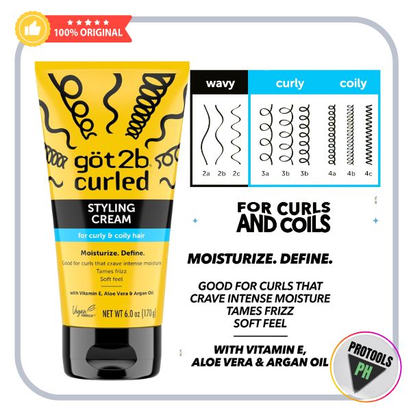 Got2b Curled Styling Cream, 6oz, for type 3-4, curly & coily hair - 6 oz / 170g