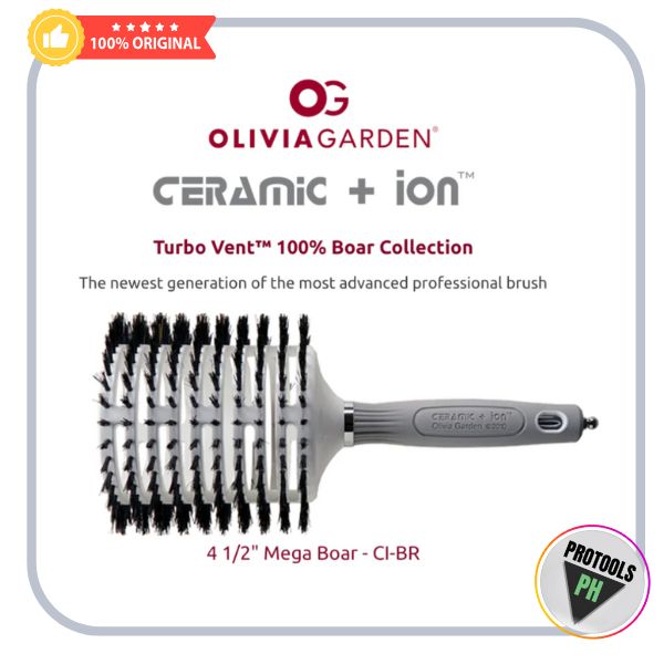 Olivia Garden Ceramic + ion Turbo Vent 100% Boar - 4 1/2"