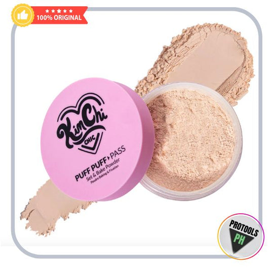 Kimchi Chic Beauty Puff Puff Pass Set and Bake Setting Powder for Makeup, Extra Fluffy Loose Face